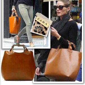 Zara Tan Shopper Tote Bag ASO Olivia Palermo